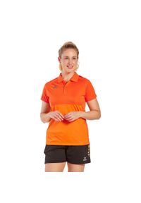 ERIMA - Damska koszulka polo Erima Six Wings. Typ kołnierza: polo. Kolor: żółty, pomarańczowy, wielokolorowy. Materiał: materiał