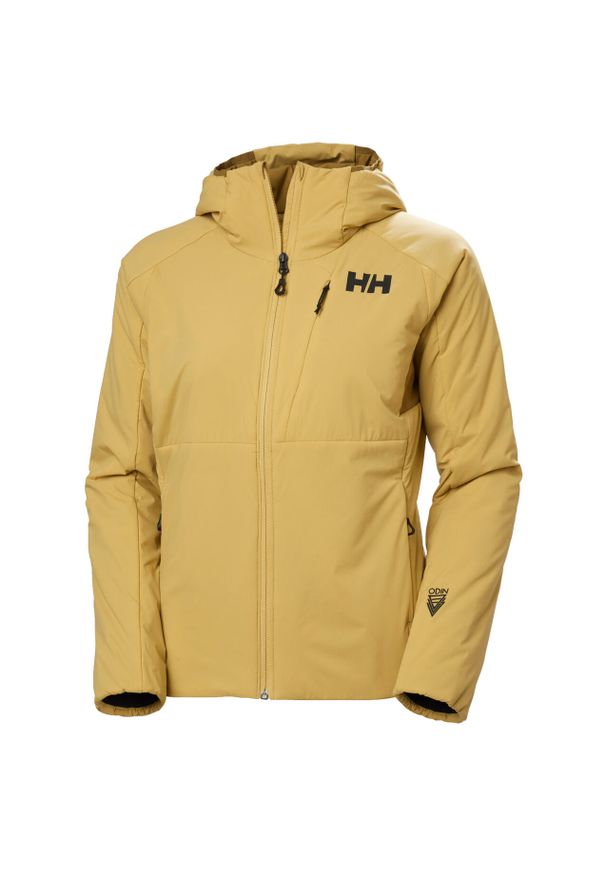 Damska wodoodporna kurtka z kapturem Helly Hansen Odin Stretch 2.0. Typ kołnierza: kaptur. Kolor: żółty, beżowy, wielokolorowy. Sezon: zima. Sport: narciarstwo