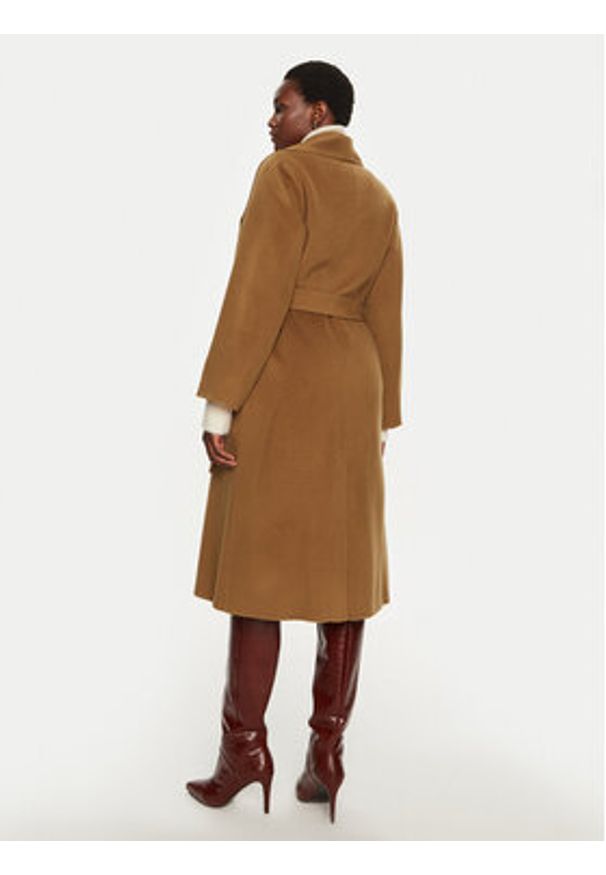 IVY & OAK - IVY OAK Płaszcz wełniany Carrie Rose IO111048 Brązowy Loose Fit. Kolor: brązowy. Materiał: wełna