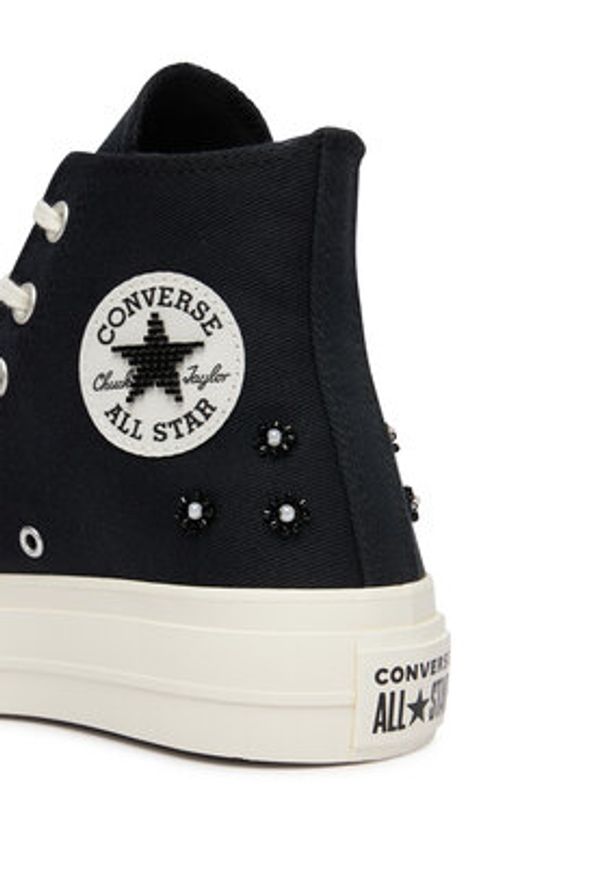 Converse Trampki Chuck Taylor All Star Lift Platform Beads A17787C Czarny. Kolor: czarny. Materiał: materiał. Obcas: na platformie