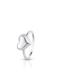 W.KRUK - Pierścionek srebrny z motywem serca. Materiał: srebrne. Kolor: srebrny. Wzór: aplikacja #1