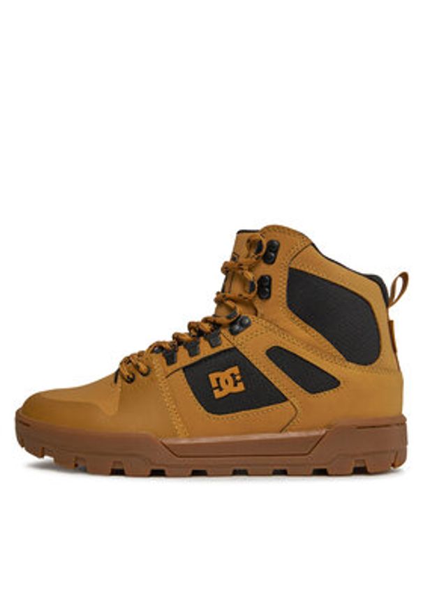 DC Sneakersy Pure Ht Wr ADYB100018 Brązowy. Kolor: brązowy. Materiał: skóra