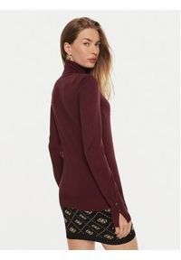 Guess Golf Paule W2BR53 Z2V62 Bordowy Slim Fit. Typ kołnierza: golf. Kolor: czerwony. Materiał: wiskoza #4
