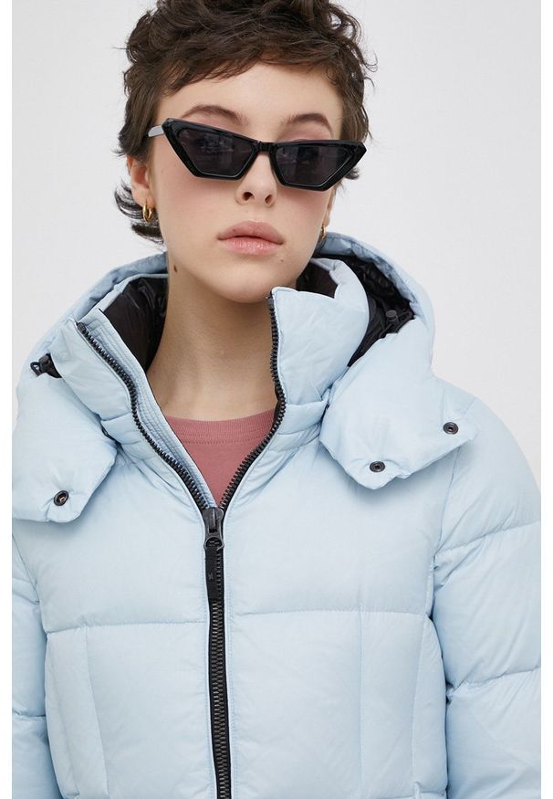 Superdry Kurtka puchowa zimowa. Okazja: na co dzień. Kolor: niebieski. Materiał: puch. Wzór: gładki. Sezon: zima. Styl: casual