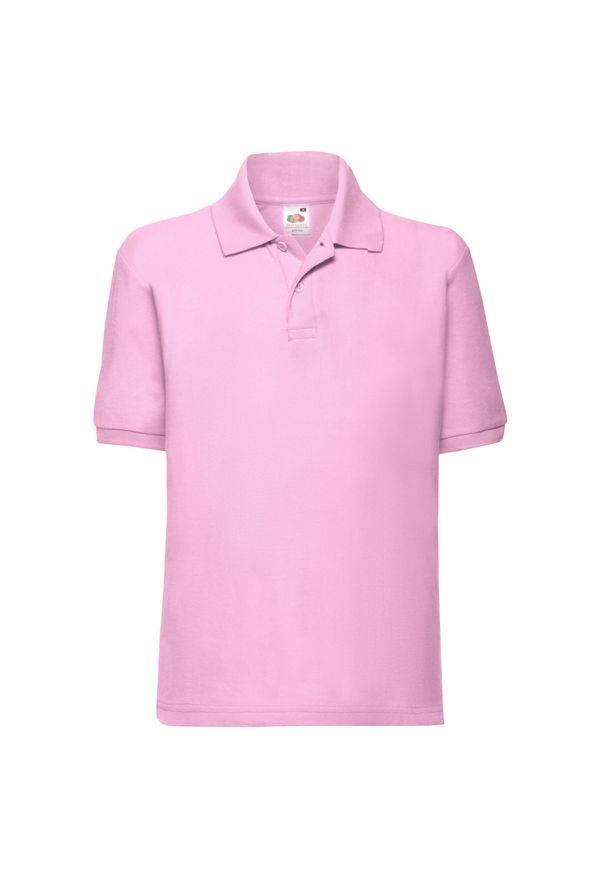 FRUIT OF THE LOOM - Koszulka Polo Dla Dzieci 65/35. Typ kołnierza: polo. Kolor: różowy