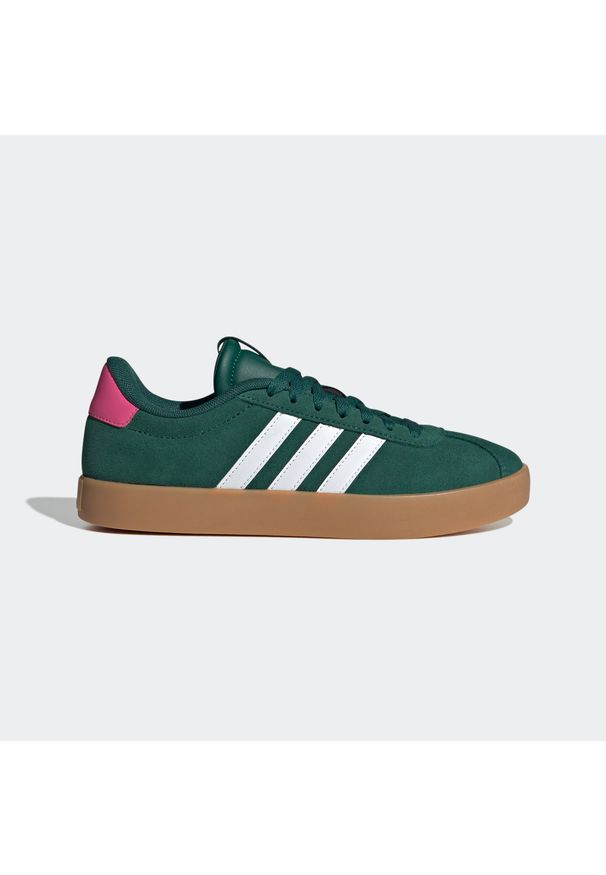 Adidas - Buty damskie ADIDAS VL Court 3.0. Kolor: zielony. Materiał: guma, kauczuk, skóra. Sport: skateboard