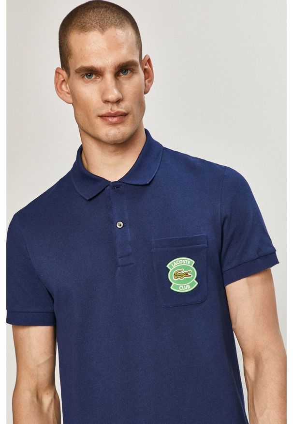 Lacoste - Polo PH9762. Okazja: na co dzień. Typ kołnierza: polo. Kolor: niebieski. Materiał: dzianina. Wzór: aplikacja. Styl: casual