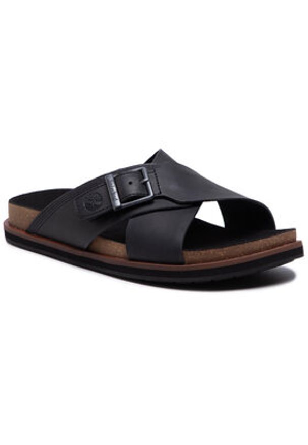 Timberland Klapki Amalfi Vibes Cross Slide TB0A2B65015 Czarny. Kolor: czarny. Materiał: skóra