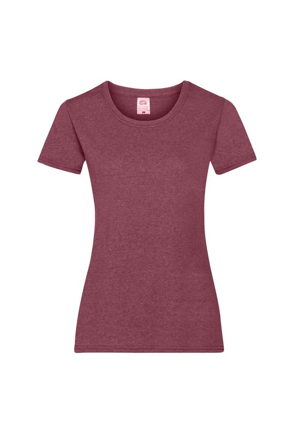 FRUIT OF THE LOOM - Koszulka Damska Valueweight. Kolor: czerwony, wielokolorowy, brązowy. Sport: turystyka piesza