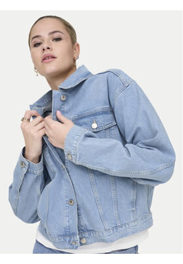 only - ONLY Kurtka jeansowa Harper 15363548 Niebieski Regular Fit. Kolor: niebieski. Materiał: bawełna