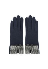 Wittchen - Damskie rękawiczki w pepitkę. Kolor: niebieski. Materiał: wełna #2