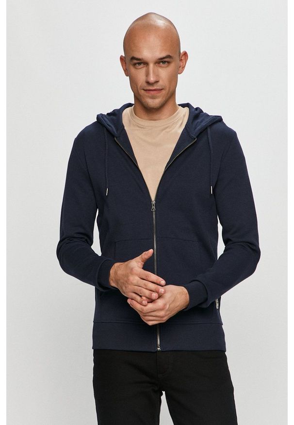 Jack & Jones - Bluza. Okazja: na co dzień. Typ kołnierza: kaptur. Kolor: niebieski. Styl: casual