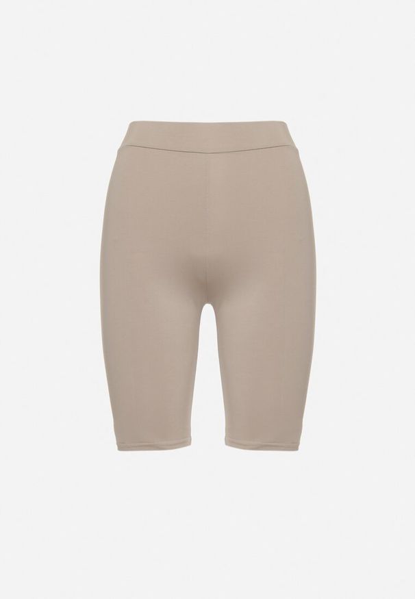 Born2be - Jasnoszare Bawełniane Szorty Kolarki przed Kolano z Elastyczną Gumką w Pasie Harmmonia. Okazja: na co dzień. Kolor: szary. Materiał: bawełna. Styl: elegancki, casual