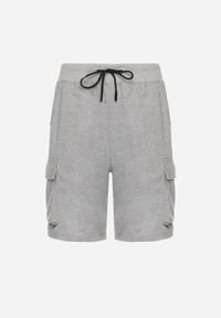 Born2be - Jasnoszare Dresowe Szorty z Bawełną Typu Cargo Soniela. Okazja: na co dzień. Kolor: szary. Materiał: bawełna, dresówka. Styl: casual, elegancki #3