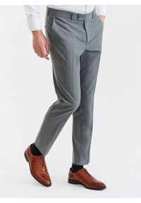 Pako Lorente - PAKO LORENTE – Szare gładkie spodnie garniturowe. Kolor: szary. Materiał: poliester, elastan, wiskoza. Wzór: gładki #5