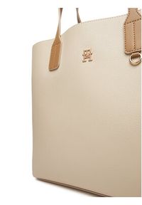 TOMMY HILFIGER - Tommy Hilfiger Torebka Th Distinct Satchel AW0AW17463 Beżowy. Kolor: beżowy. Materiał: skórzane #4