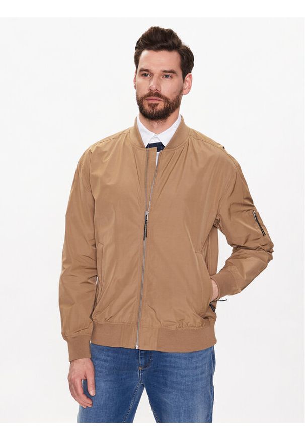 Lindbergh Kurtka bomber 30-321000 Brązowy Regular Fit. Kolor: brązowy. Materiał: bawełna, syntetyk