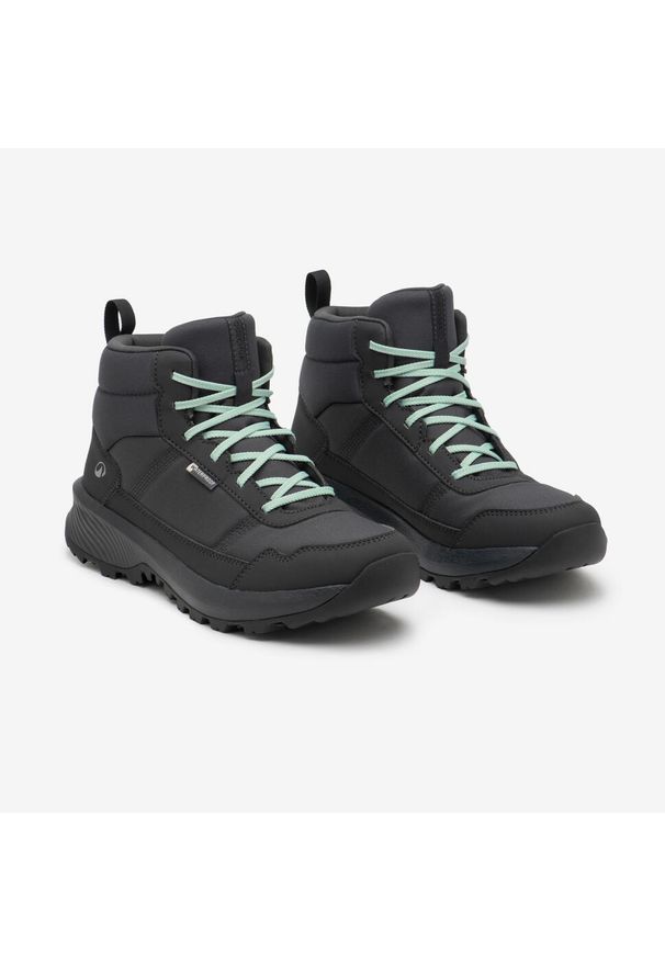 quechua - Buty turystyczne damskie Quechua NH100 mid wodoodporne. Kolor: niebieski, zielony, szary, wielokolorowy. Wzór: gładki. Styl: sportowy
