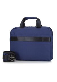 Wittchen - Męska torba na laptopa 13” z boczną kieszenią mała granatowa. Kolor: niebieski. Materiał: poliester. Styl: casual, biznesowy #6