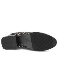 Czarne Botki S.Barski Eleganckie Obuwie Damskie. Zapięcie: zamek. Kolor: czarny. Materiał: lakier, materiał. Sezon: zima, jesień. Obcas: na obcasie. Styl: elegancki. Wysokość obcasa: średni #5