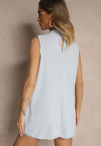 Renee - Jasnoniebieska Bluzka o Asymetrycznym Kroju Fadeselle. Okazja: na co dzień. Kolor: niebieski. Materiał: skóra. Wzór: kolorowy. Styl: casual #2