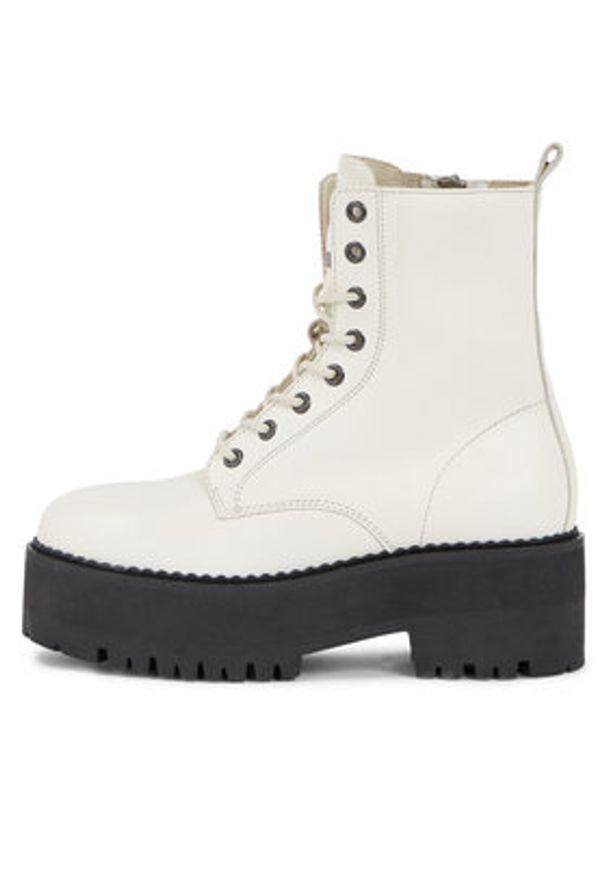 Tommy Jeans Botki Tjw Boot Zip Up EN0EN02305 Biały. Kolor: biały. Materiał: skóra