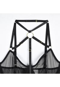 Intica - Body z kontrastowymi paseczkami na co dzień i okazje Roxine. Kolor: czarny. Materiał: materiał #3