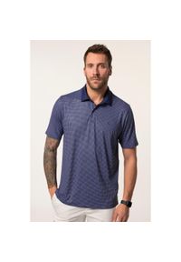 JAY-PI - Męska Koszulka polo golf rękaw 1/2 drobny nadruk szybkoschnąca. Typ kołnierza: polo, golf. Kolekcja: plus size. Kolor: niebieski. Materiał: elastan, poliester, materiał. Wzór: nadruk. Styl: sportowy