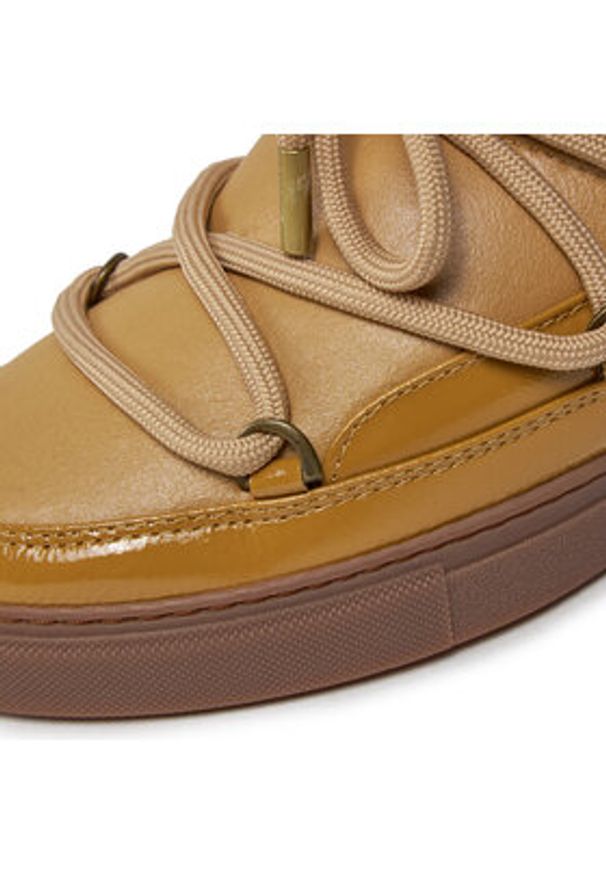 Inuikii Śniegowce Gloss Wedge 75203-007 Beżowy. Kolor: beżowy. Materiał: skóra