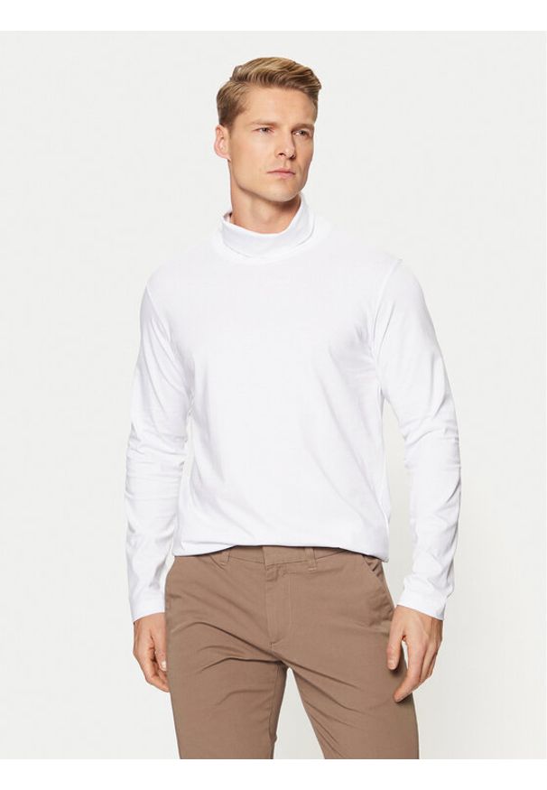 Jack & Jones Golf Blabushwick 12261397 Biały Regular Fit. Typ kołnierza: golf. Kolor: biały. Materiał: bawełna