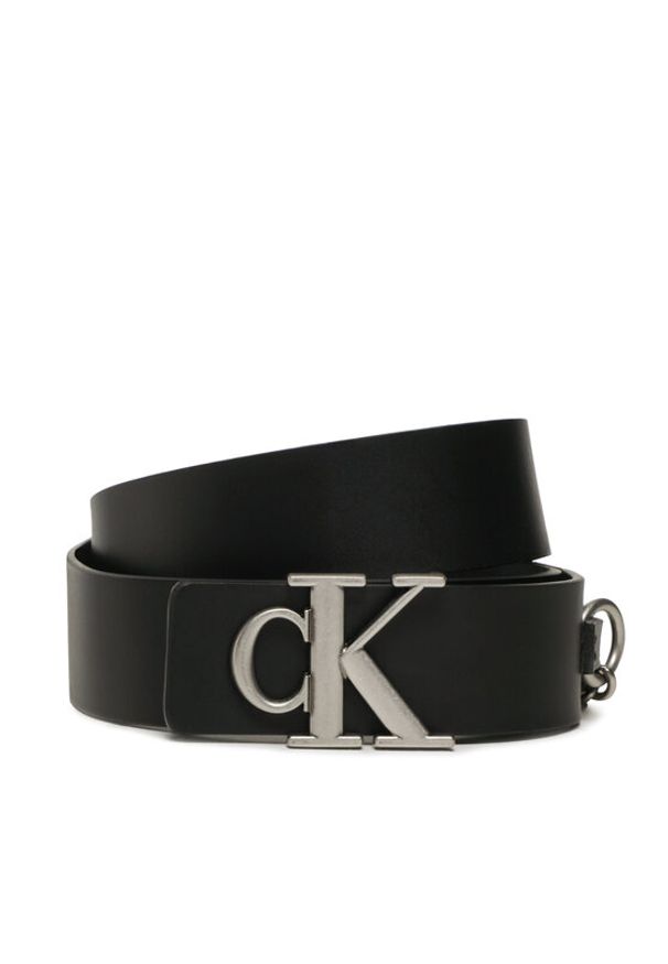 Calvin Klein Jeans Pasek Damski Mono Hardware Leather Belt 30mm K60K610363 Czarny. Kolor: czarny. Materiał: skóra