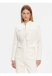 Guess Kurtka jeansowa W5GL23 WH610 Écru Regular Fit. Materiał: bawełna, syntetyk