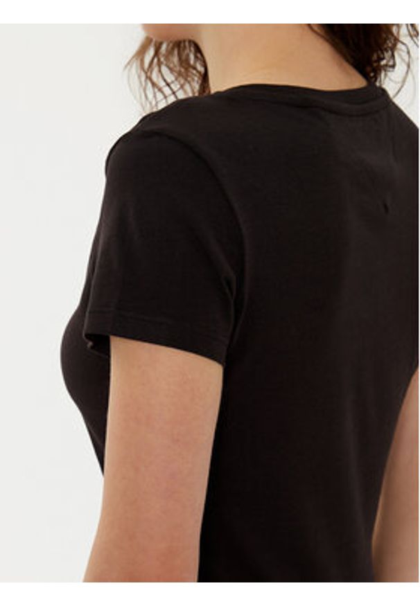 Tommy Jeans T-Shirt DW0DW20458 Czarny Slim Fit. Kolor: czarny. Materiał: bawełna