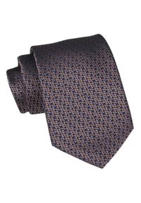 Alties - Klasyczny Krawat Męski - ALTIES - Brązowy, Drobny Wzór. Kolor: brązowy, wielokolorowy, beżowy. Materiał: tkanina. Styl: klasyczny #1