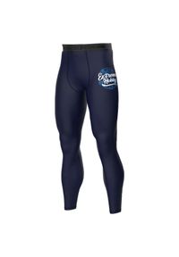 Legginsy sportowe męskie EXTREME HOBBY BADGE. Kolor: niebieski. Materiał: elastan, poliester. Sport: fitness