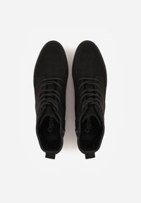 Born2be - Czarne Sznurowane Botki z Ażurową Cholewką Zeliana. Okazja: na co dzień, na randkę. Zapięcie: sznurówki. Kolor: czarny. Materiał: zamsz, jeans. Szerokość cholewki: normalna. Wzór: ażurowy. Styl: casual, klasyczny #6