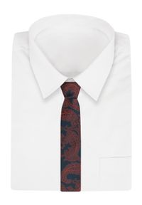 Krawat Męski - Alties - Miedziany Motyw Orientalny. Kolor: brązowy. Materiał: tkanina. Styl: elegancki, wizytowy #2