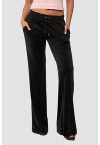 Juicy Couture - JUICY COUTURE Czarne spodnie dresowe damskie Layla Low Rise, Rozmiar XS. Kolor: czarny. Materiał: dresówka