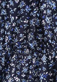 Born2be - Granatowa Sukienka z Wiskozy Eudaia. Okazja: na co dzień. Kolor: niebieski. Materiał: wiskoza. Długość rękawa: na ramiączkach. Wzór: kwiaty. Styl: elegancki, klasyczny, casual #2