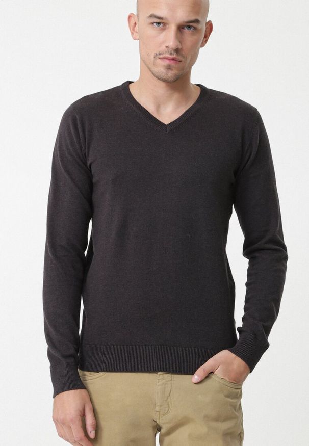 Born2be - Ciemnobrązowy Sweter Aldridge. Kolor: brązowy