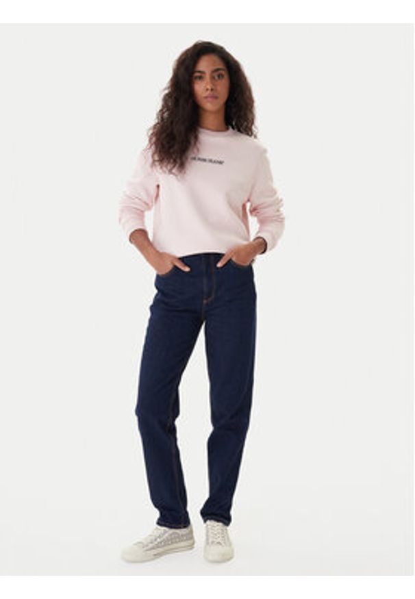 Guess Jeans Bluza W4YQ10 KC811 Różowy Classic Fit. Kolor: różowy. Materiał: bawełna