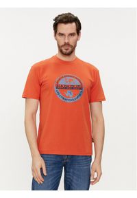 Napapijri T-Shirt S-Bollo NP0A4H9K Pomarańczowy Regular Fit. Kolor: pomarańczowy. Materiał: bawełna #1