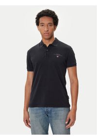 Napapijri Polo Elbas NP0A4GDL Czarny Regular Fit. Typ kołnierza: polo. Kolor: czarny. Materiał: bawełna #1