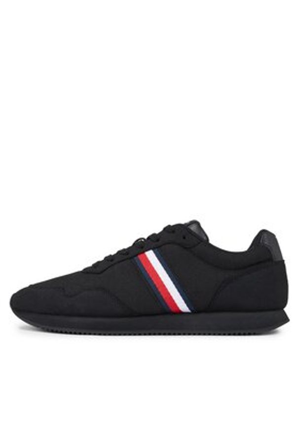 TOMMY HILFIGER - Tommy Hilfiger Sneakersy Lo Runner Mix FM0FM04958 Czarny. Kolor: czarny. Materiał: materiał