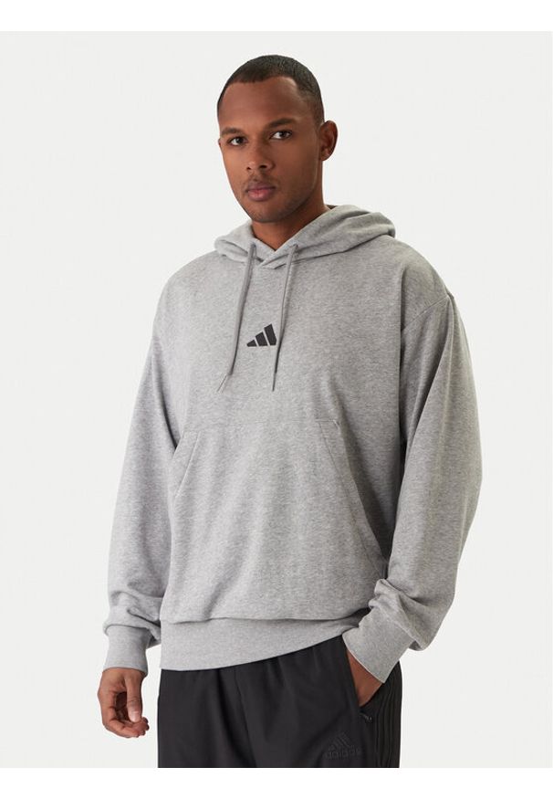 Adidas - adidas Bluza Essentials Feel Cozy JE3851 Szary Regular Fit. Kolor: szary. Materiał: bawełna