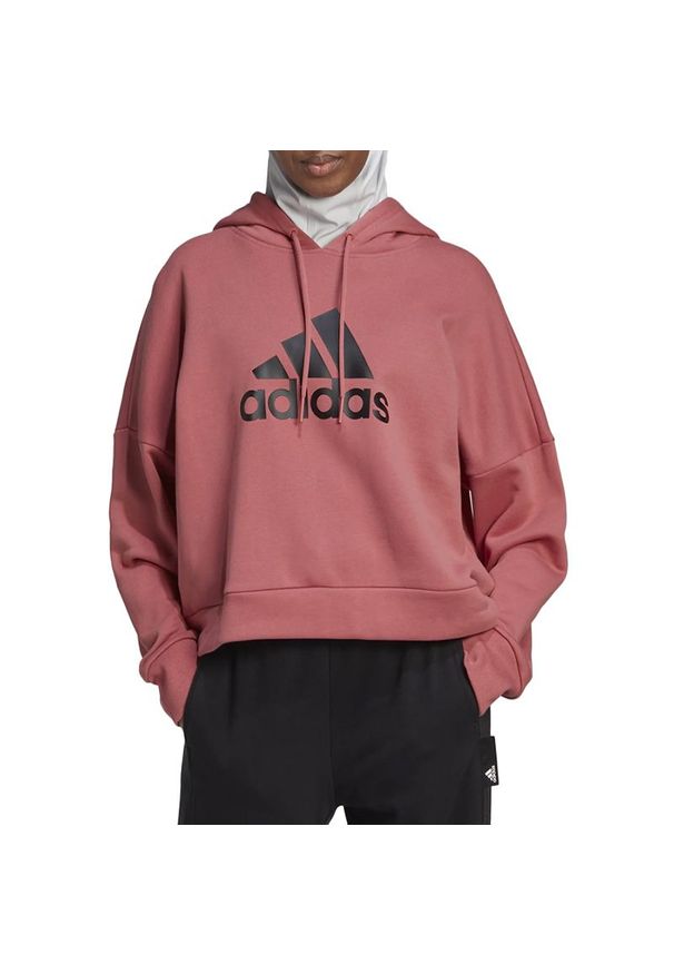 Adidas - Bluza adidas Future Icons Badge Of Sport Hoodie HK0544 - czerwona. Okazja: na co dzień. Typ kołnierza: kaptur. Kolor: czerwony. Materiał: materiał, bawełna. Styl: sportowy