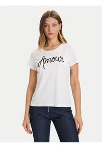 Morgan T-Shirt 252-DMIO Biały Slim Fit. Kolor: biały. Materiał: bawełna