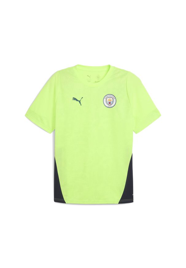 Puma - Męska koszulka treningowa Manchester City PUMA. Kolor: wielokolorowy, niebieski, żółty. Sport: piłka nożna