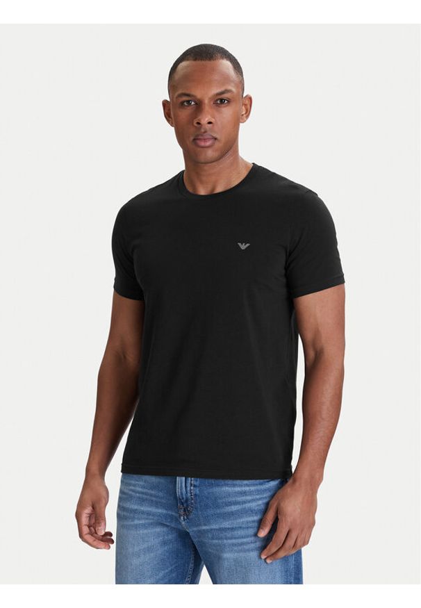 Emporio Armani Underwear Komplet t-shirtów EM000391 AF18881 MC005 Czarny Slim Fit. Kolor: czarny. Materiał: bawełna