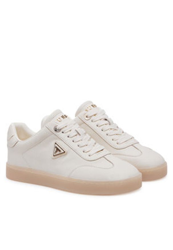 Guess Sneakersy FLJJAZ LEA12 Beżowy. Kolor: beżowy. Materiał: skóra